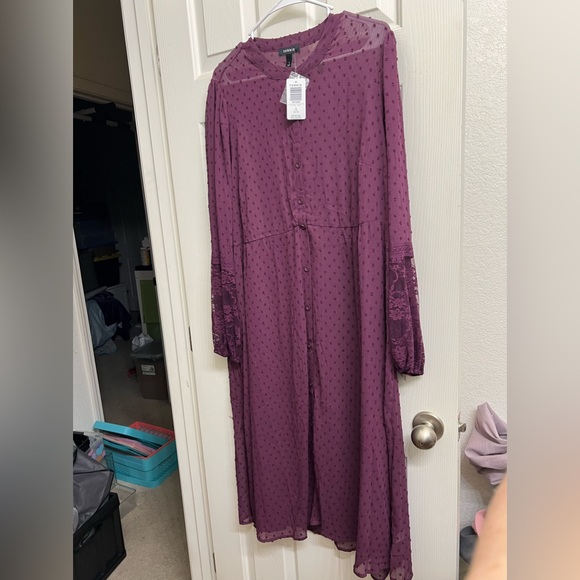 NEW! Torrid 1 (1x - 14/16) Clip Dot Button Front Maxi Kimono - Picture 3 of 5